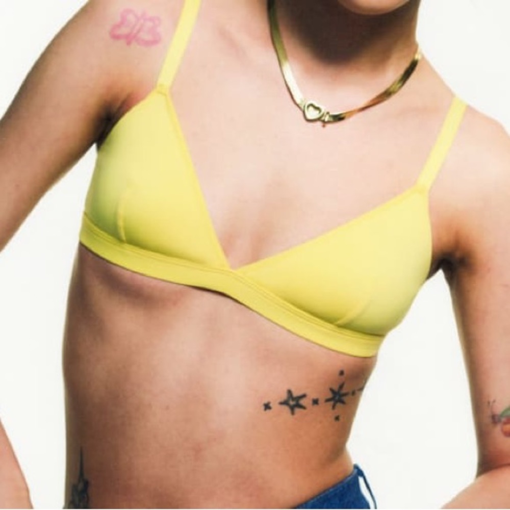 Parade dream fit triangle unlined bralette bra ultra soft neon lime yellow green